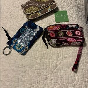 Three Vera Bradley coin purses one new with tags